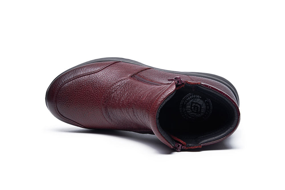 G-Comfort Ladies Burgundy Leather Waterproof Boots