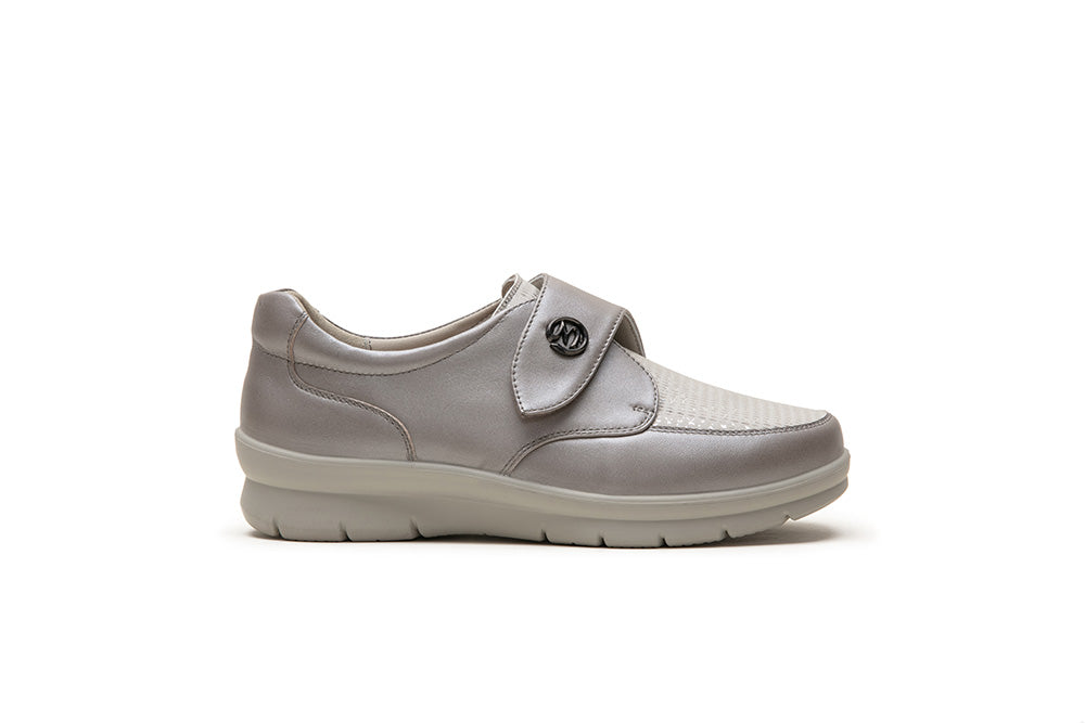 Beige Pearl Leather G-Comfort Ladies Shoes