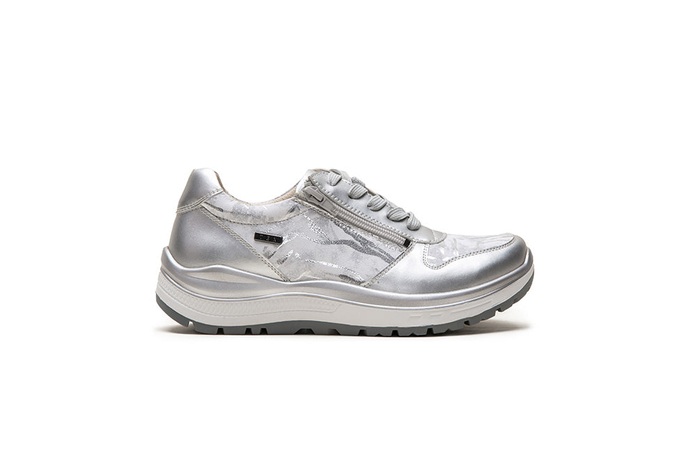Silver Leather Waterproof G-Comfort Shoes