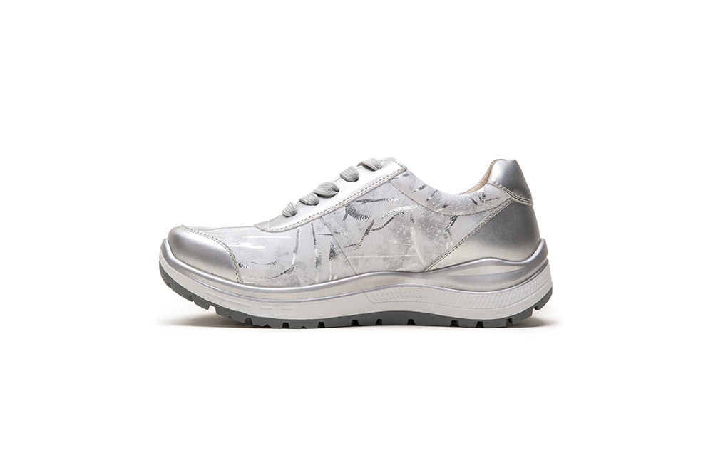 Silver Leather Waterproof G-Comfort Shoes