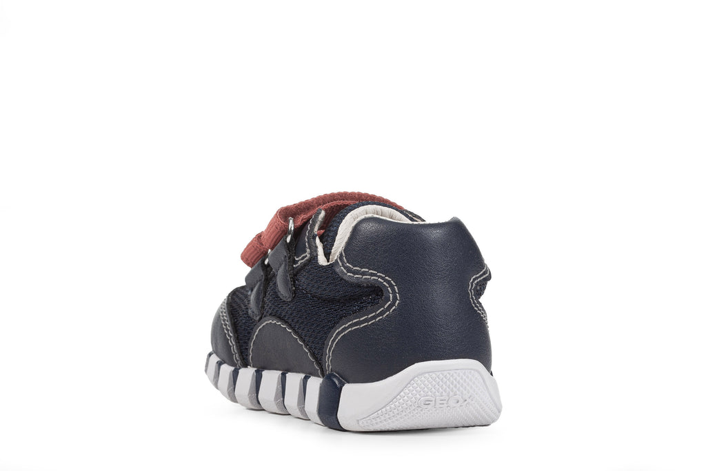 Geox Baby Boys Navy and Red Trainers
