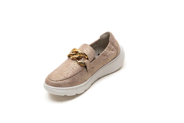 Gold Leather G-Comfort Loafers