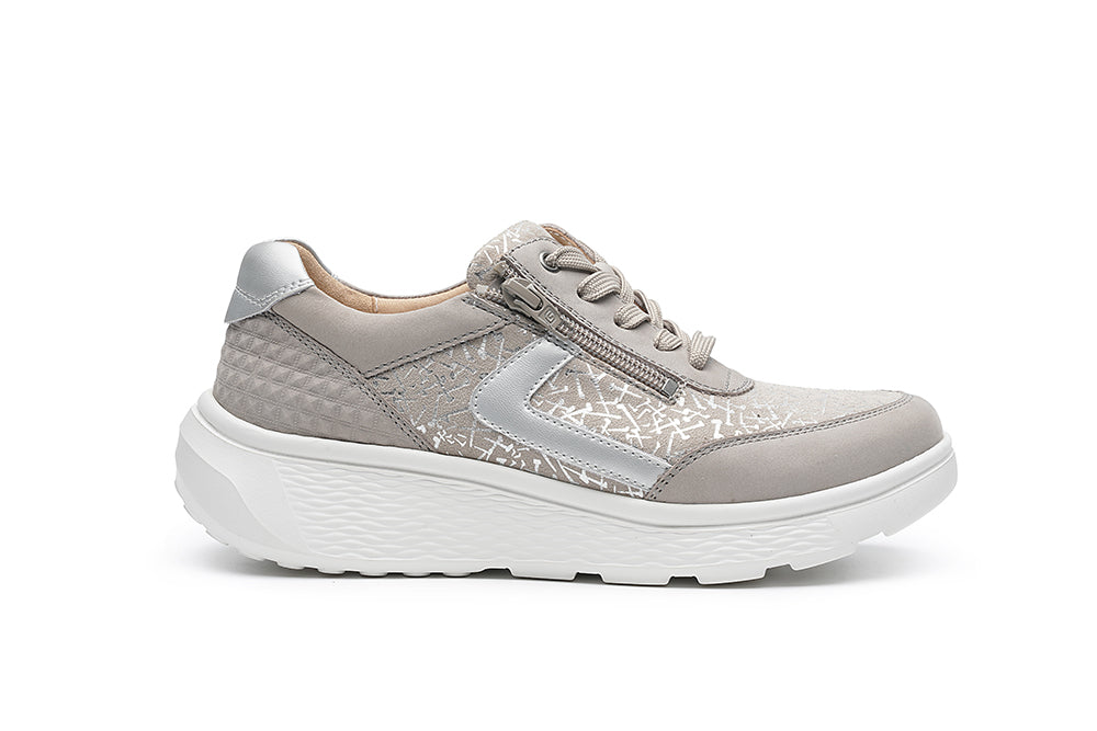 G-Comfort Ladies Grey Leather Sneakers