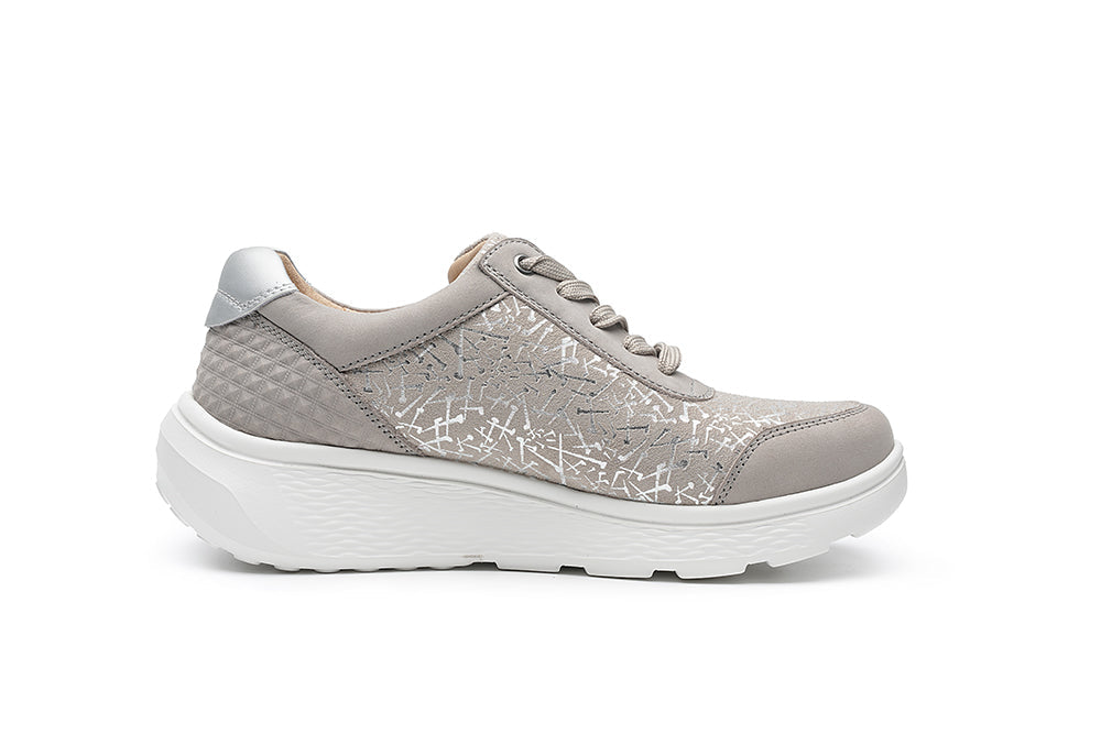 G-Comfort Ladies Grey Leather Sneakers