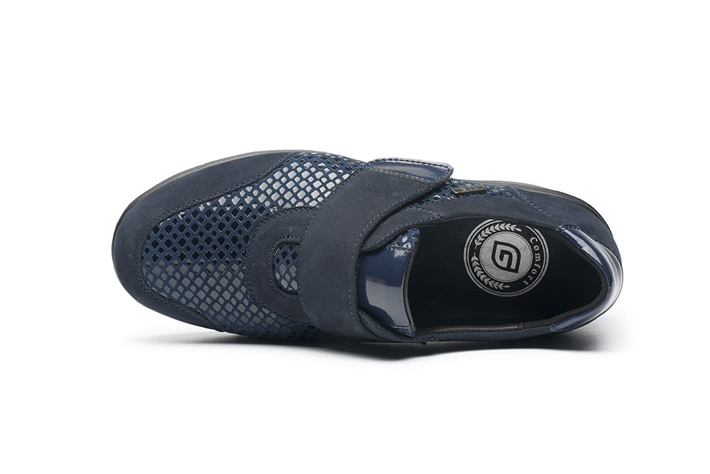 G-Comfort Ladies Navy Waterproof Leather Shoes