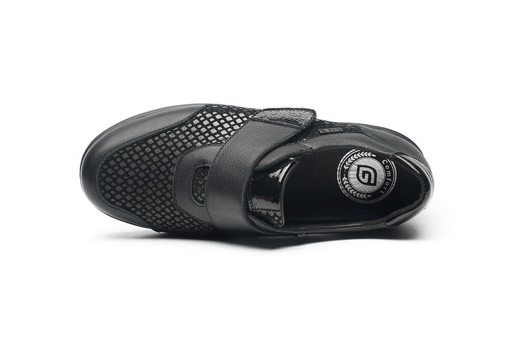 G-Comfort Ladies Black Leather Shoes