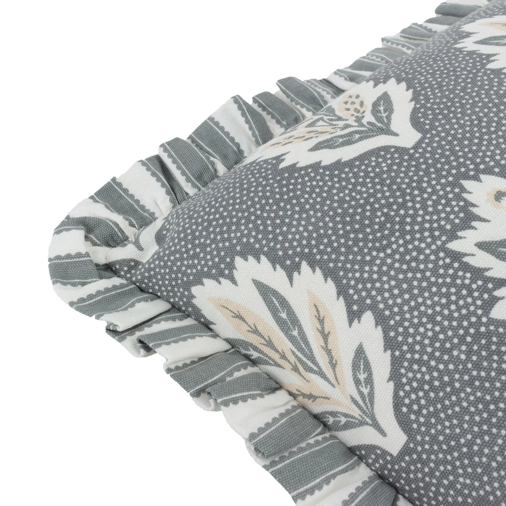 Sessile Delph Blue Leaf Ruffle Cushion Cover