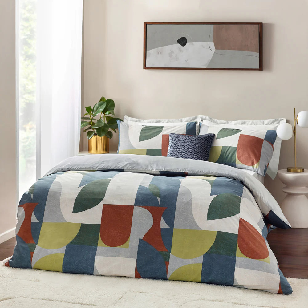 Siresa Multicolour Geometric Duvet Cover Set