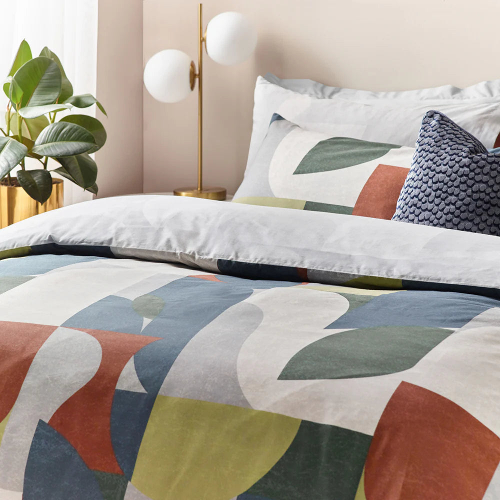 Siresa Multicolour Geometric Duvet Cover Set