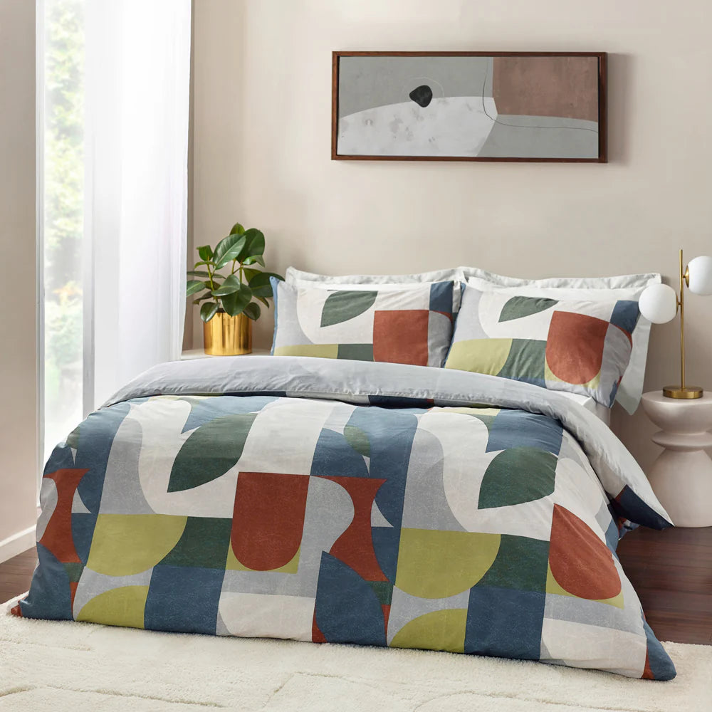 Siresa Multicolour Geometric Duvet Cover Set