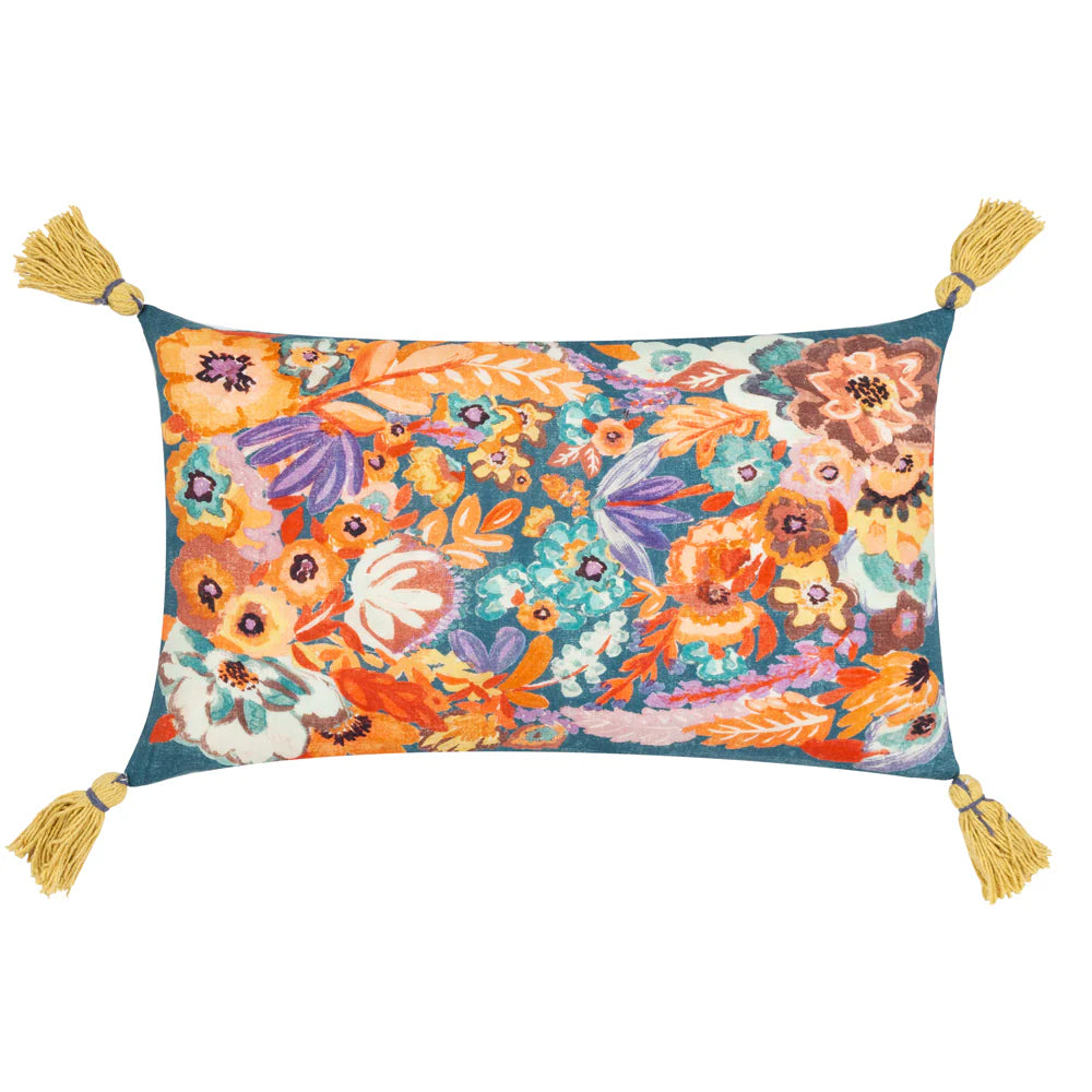 Traloa Floral Tasselled Cushion