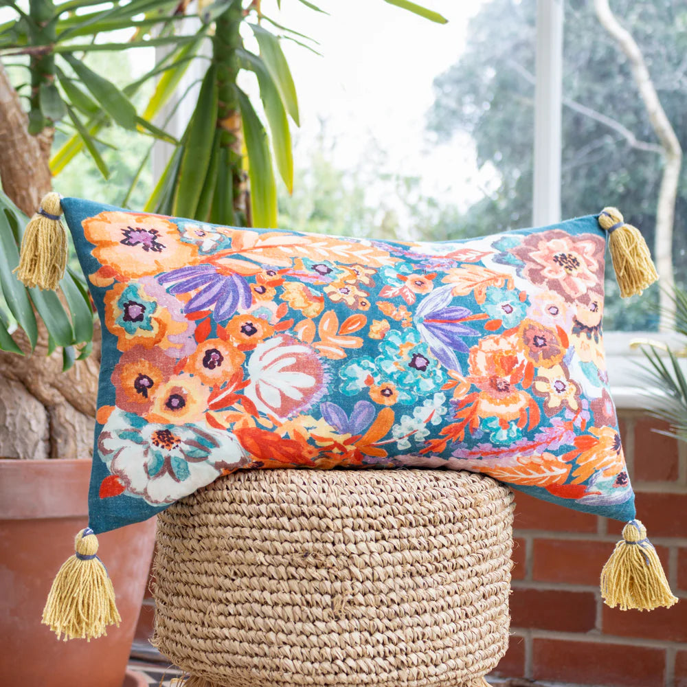 Traloa Floral Tasselled Cushion