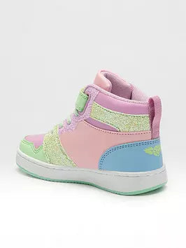 Lelli Kelly Anna Pink and Green Sparkly Hi Top Sneakers