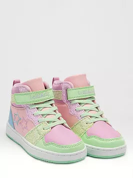 Lelli Kelly Anna Pink and Green Sparkly Hi Top Sneakers