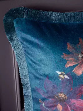 Catherine Lansfield Bridgerton Romantic Floral Teal Cushion Cover