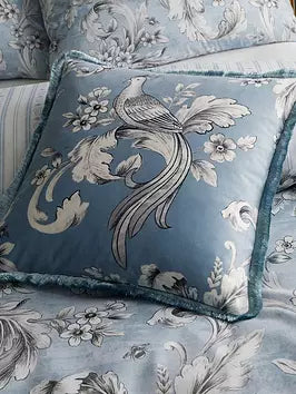 Catherine Lansfield Bridgerton Regal Floral Blue Cushion Cover
