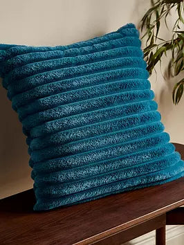 Catherine Lansfield Cosy Teal Ribbed Cushion Cover
