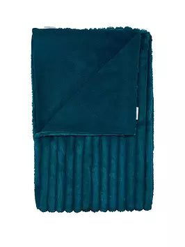 Catherine Lansfield Teal Cosy Ribbed Soft Throw