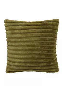 Catherine Lansfield Cosy Olive Ribbed Cushion Cover