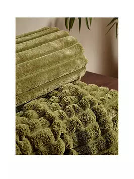 Catherine Lansfield Cosy Olive Ribbed Throw