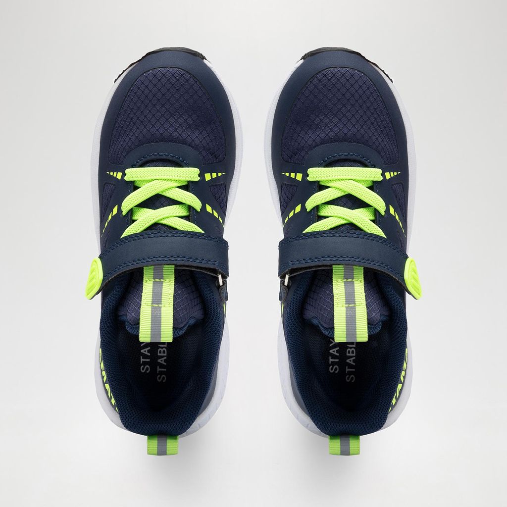 Istamax Boys Navy and Neon Green Trainers