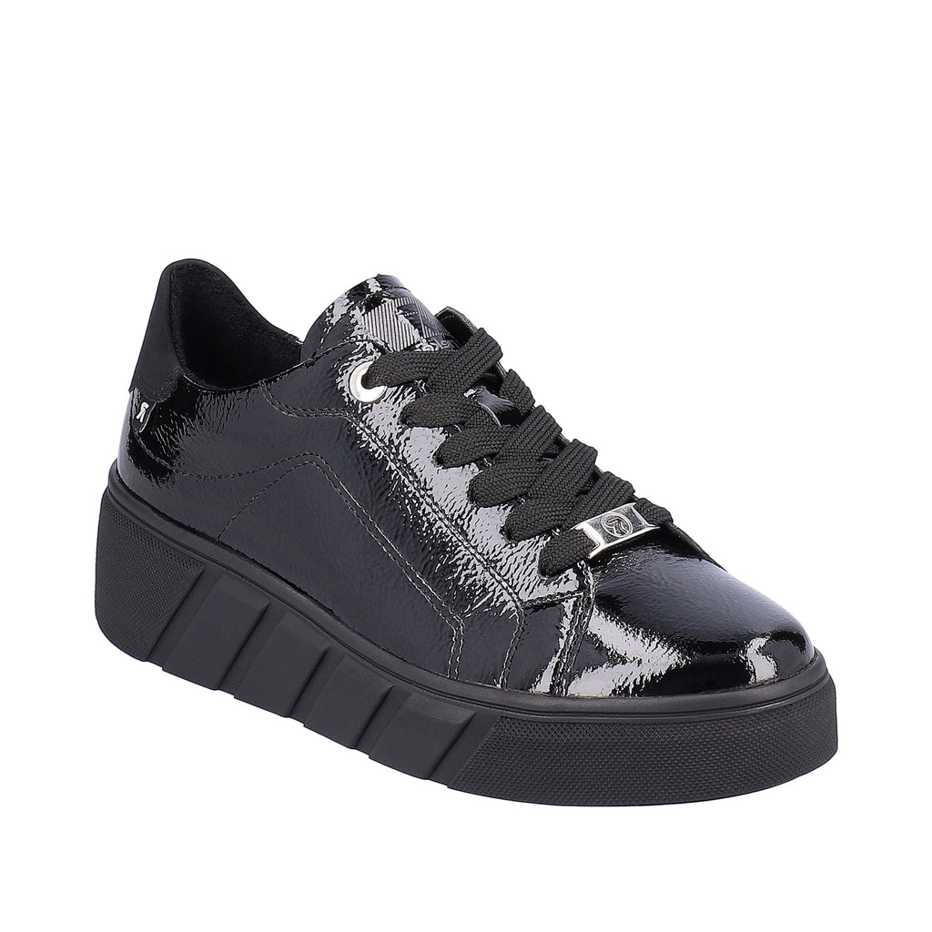 Rieker Revolution Black Patent Leather Trainers