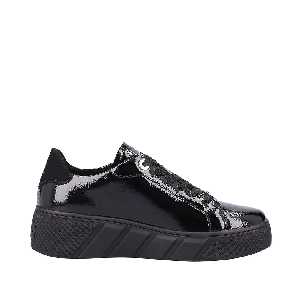 Rieker Revolution Black Patent Leather Trainers