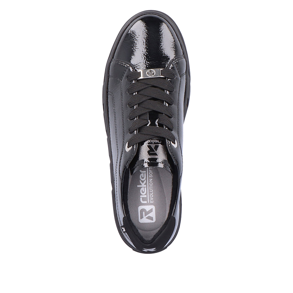 Rieker Revolution Black Patent Leather Trainers