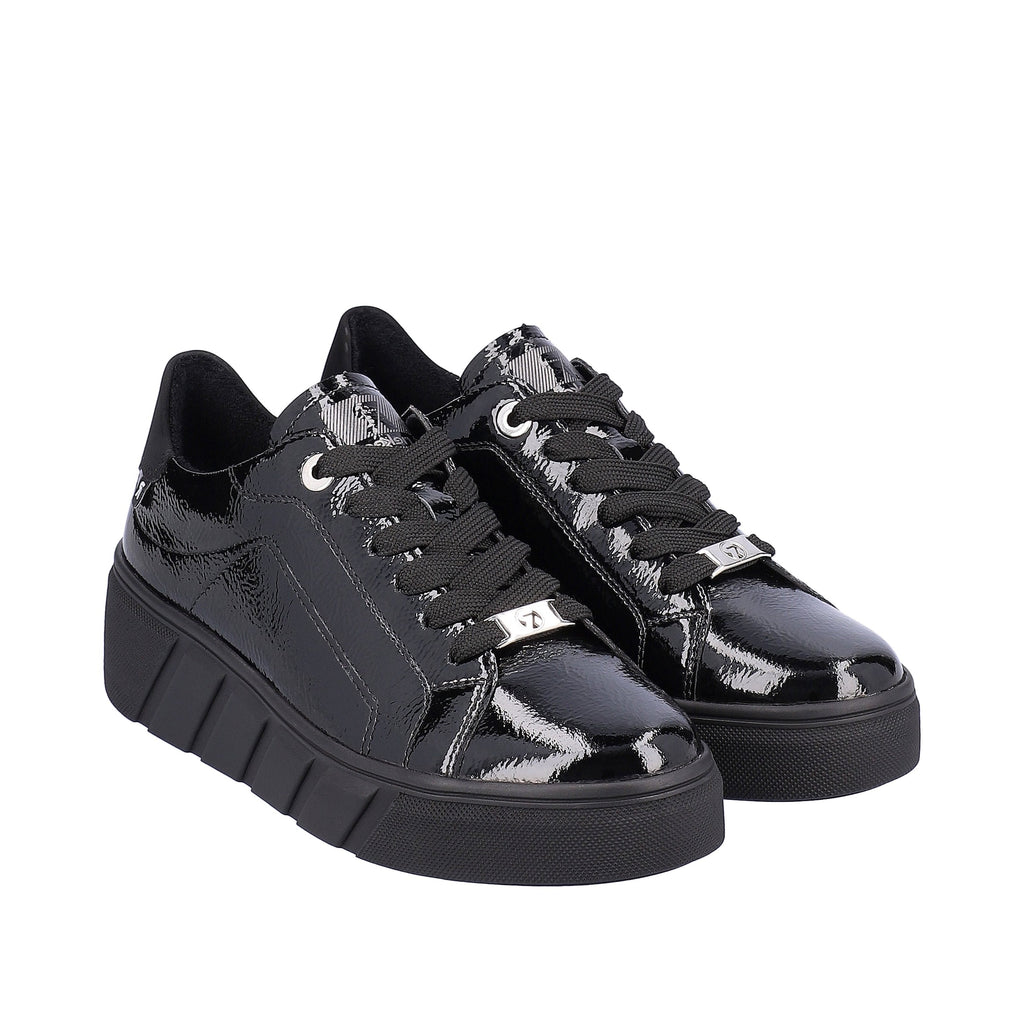 Rieker Revolution Black Patent Leather Trainers