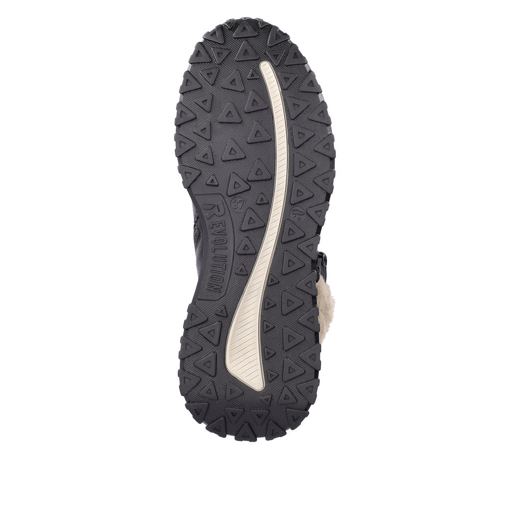 Rieker Black Boot Lined with Lambs Wool
