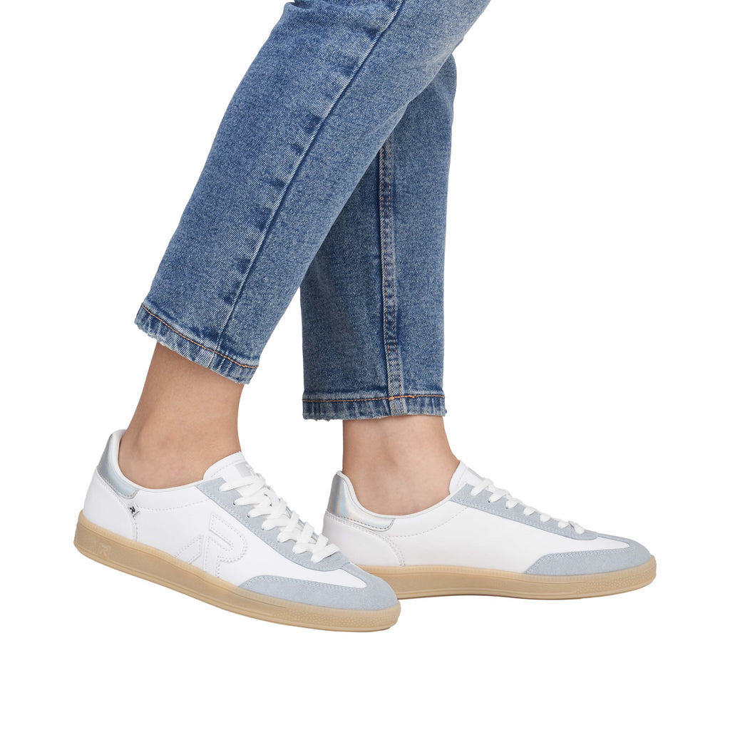 Rieker Sport Blue and White Leather Ladies Sneakers