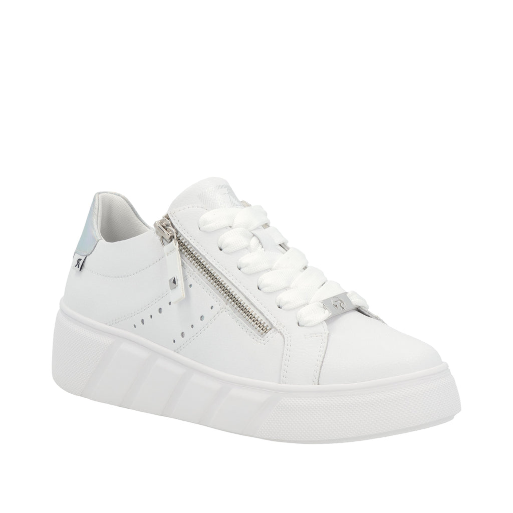 Rieker White Leather Ladies Sneakers