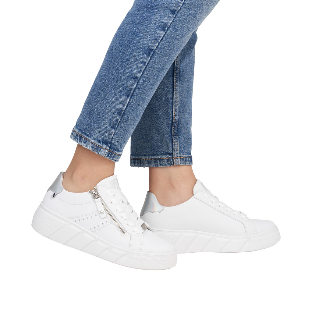 Rieker White Leather Ladies Sneakers