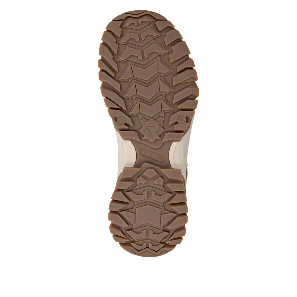 Rieker Ladies Black and Beige Waterproof Walking Boots