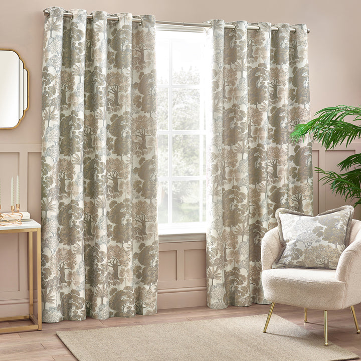 Woodlands Natural Room Darkening Eyelet Curtains