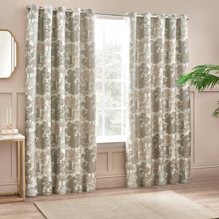 Woodlands Natural Room Darkening Eyelet Curtains