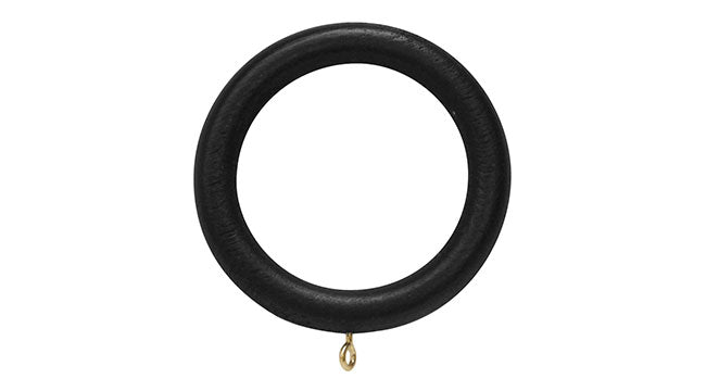 Black Wooden 50mm Curtain Rings-Pack of 6