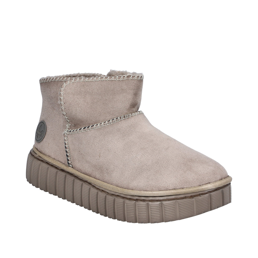 Rieker Beige Fleece Lined Ankle Boots