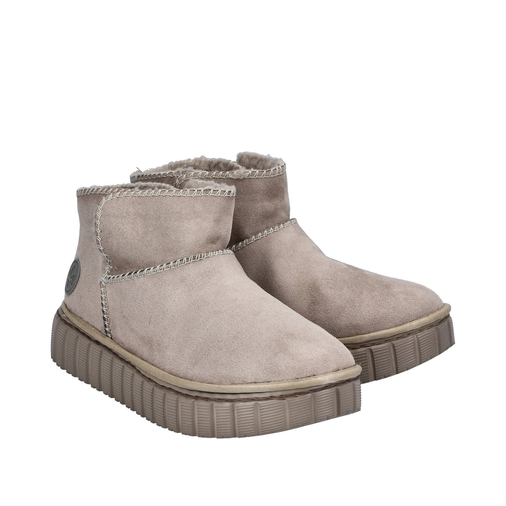 Rieker Beige Fleece Lined Ankle Boots