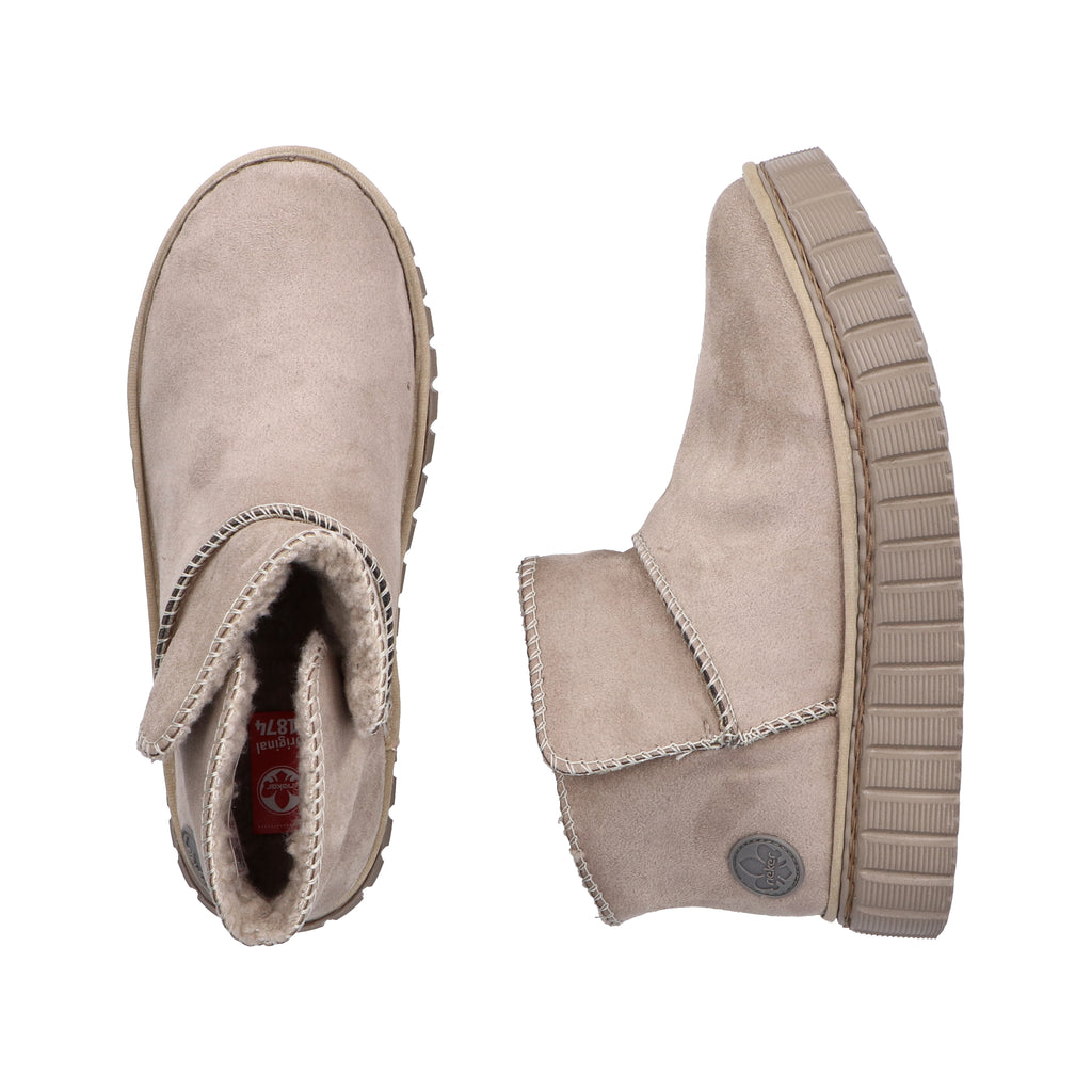 Rieker Beige Fleece Lined Ankle Boots