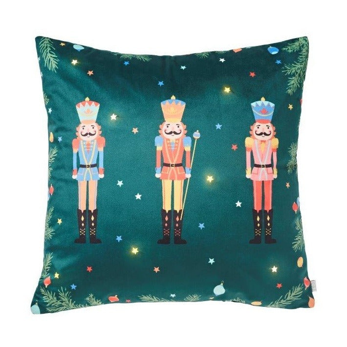 Catherine Lansfield Green Nutcracker Light Up Cushion Cover
