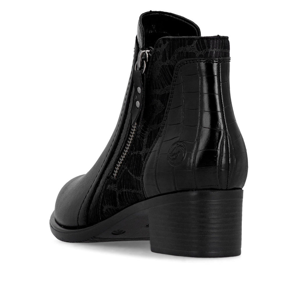 Remonte Ladies Black Leather Ankle Boots