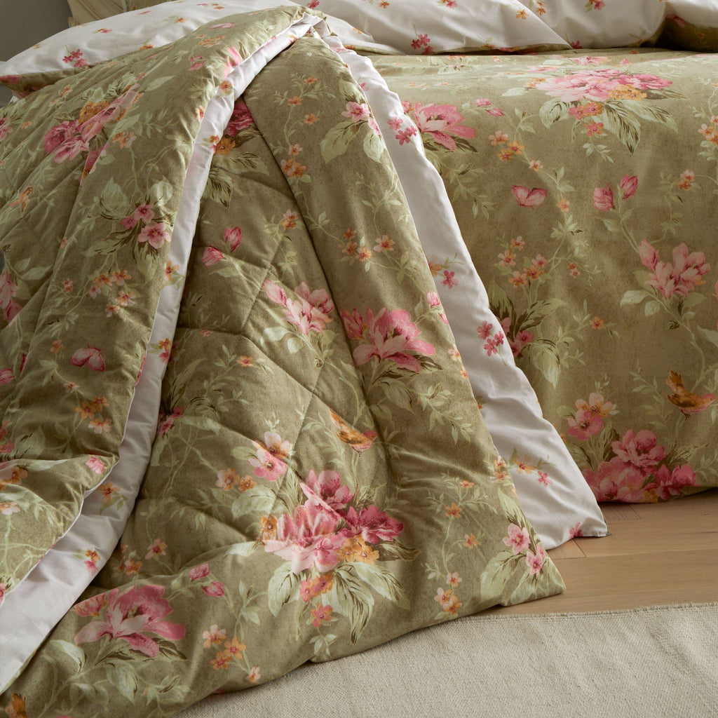 Bridgerton Penelope Green Floral Bedspread by Catherine Lansfield