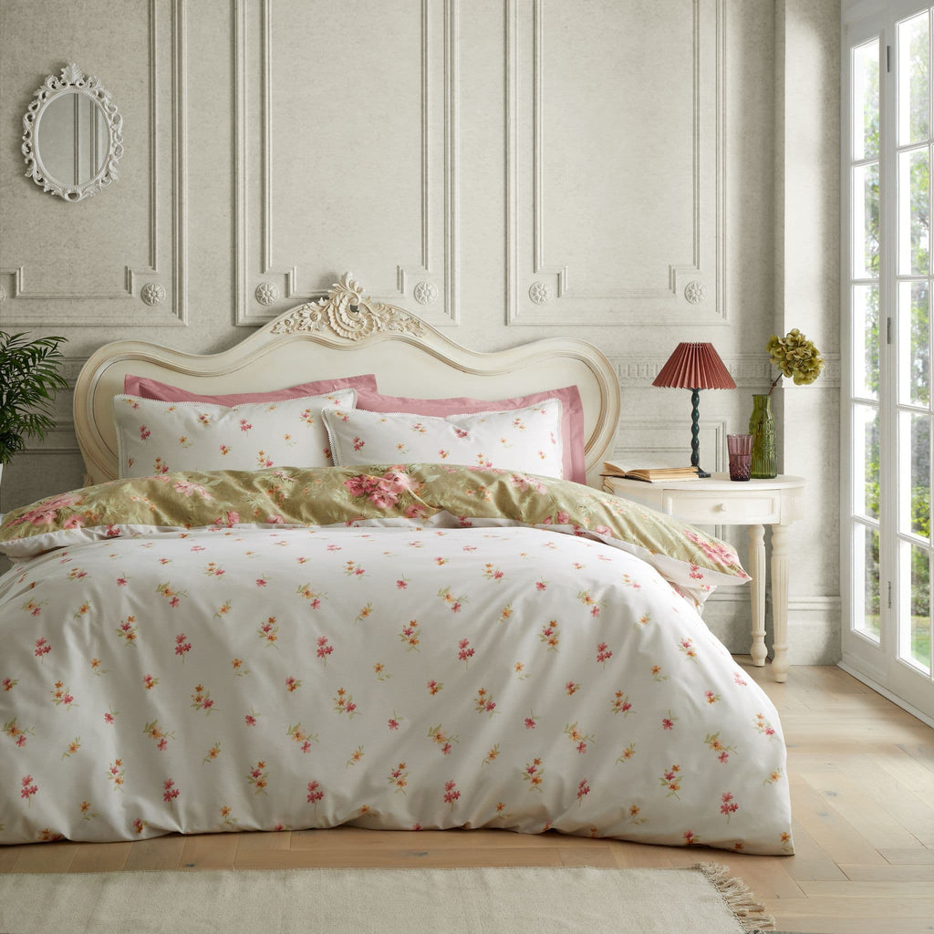 Bridgerton Penelope Green Floral Duvet Set by Catherine Lansfield