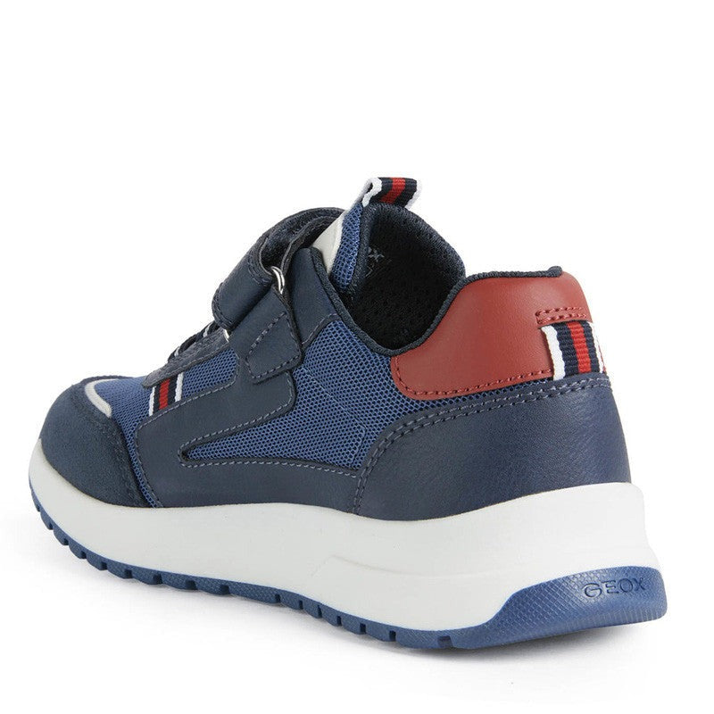 Geox Navy and Red Velcro Trainers