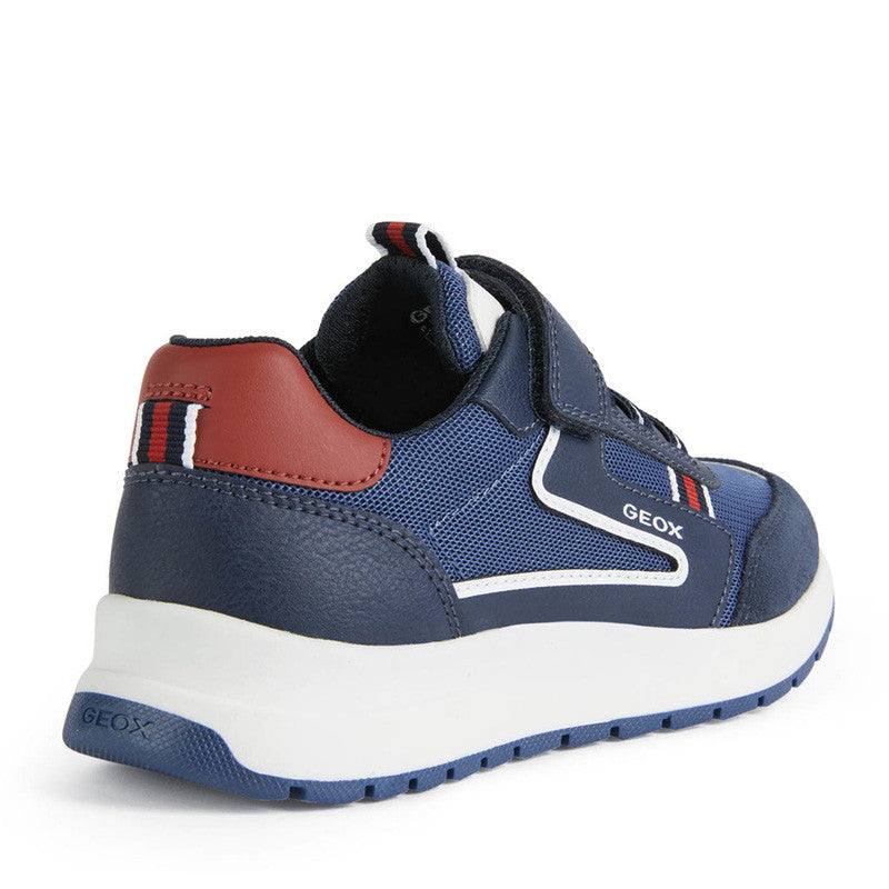 Geox Navy and Red Velcro Trainers