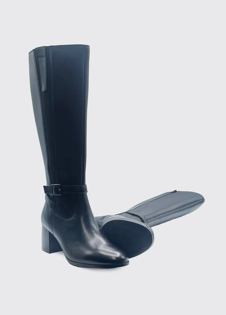 Dubarry Ladies Long Black Leather Boots