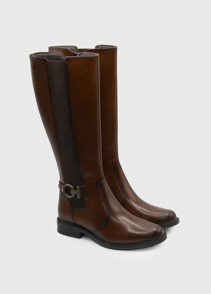 Dubarry Women's Chestnut Leather Knee-high Boots.