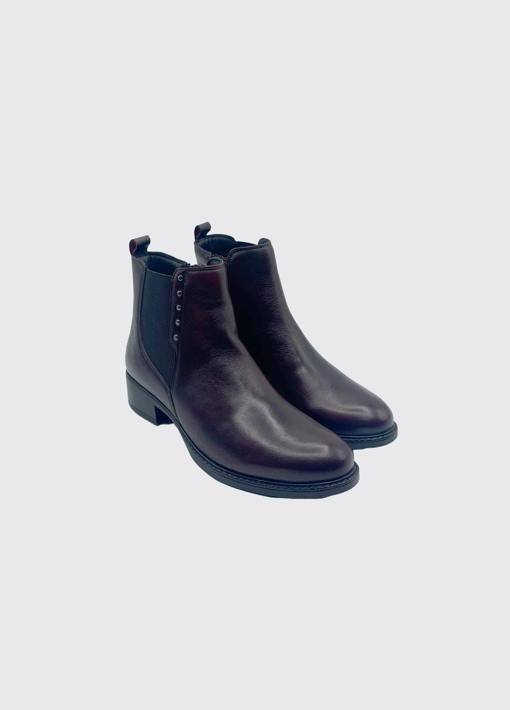 Dubarry Ladies Burgundy Leather Ankle Boots