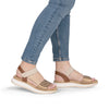 Remonte Ladies Brown and Gold Metallic Leather Sandals